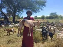 Beneficiaries receiving Eid meat